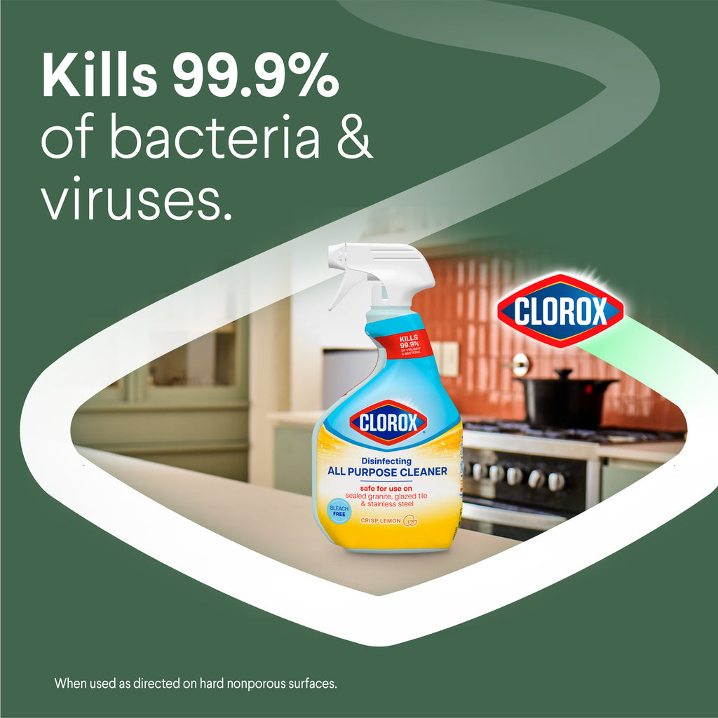 Clorox Disinfecting Bleach-Free All Purpose Cleaner, Crisp Lemon, 32 fl oz