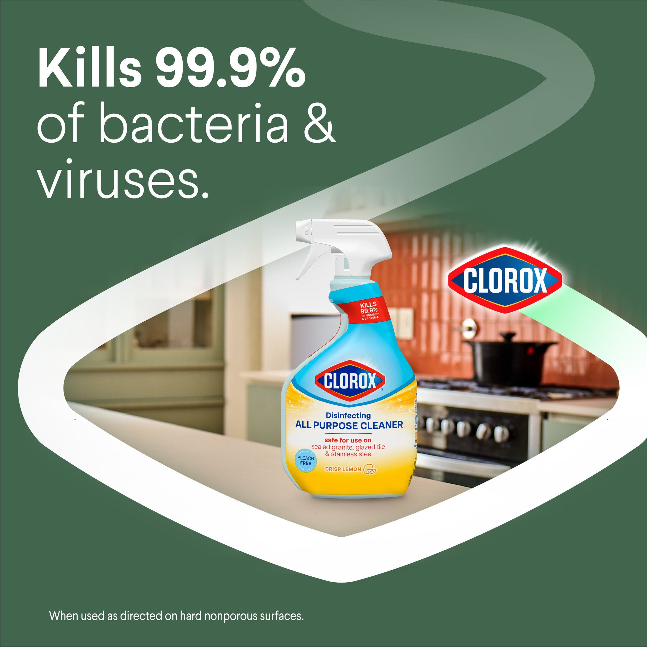 Clorox Disinfecting Bleach-Free All Purpose Cleaner, Crisp Lemon, 32 fl oz