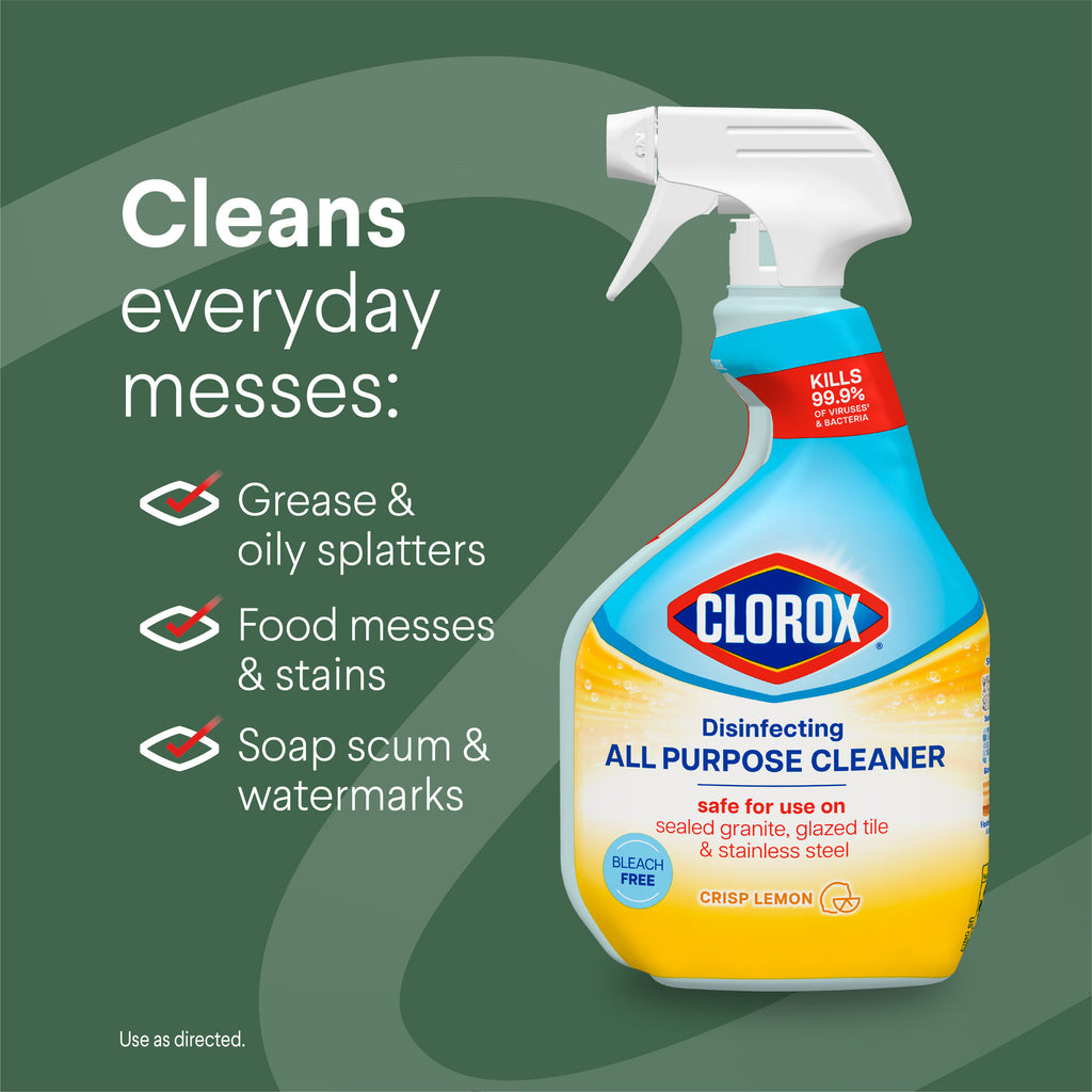 Clorox Disinfecting Bleach-Free All Purpose Cleaner, Crisp Lemon, 32 fl oz