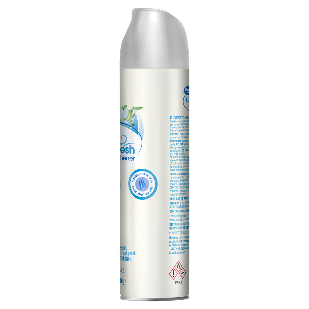 Great Value Aerosol Air Freshener, Linen Fresh