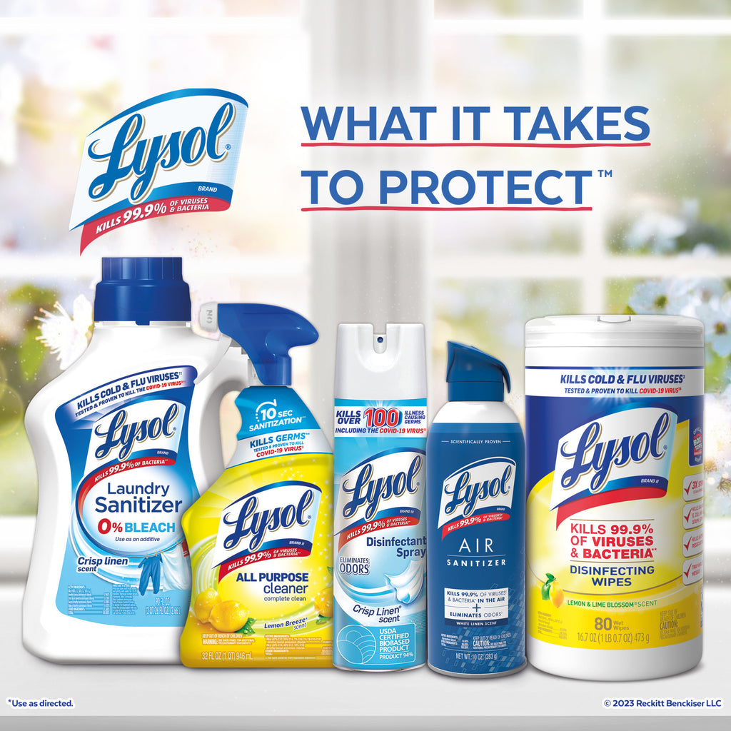 Lysol All Purpose Spray Cleaner for Sanitizing and Disinfecting, Lemon, 32 oz, 2 pack