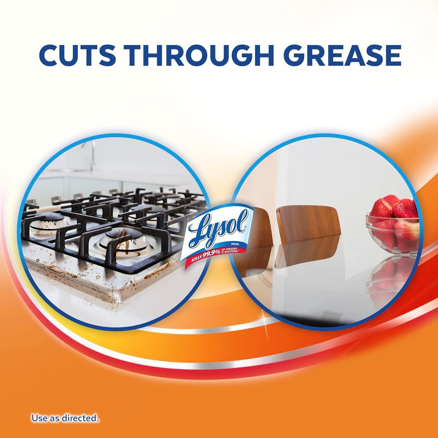 Lysol Kitchen Pro Antibacterial Cleaner Spray for Kitchens, Countertops, Ovens, and Appliances, Citrus Scent, 22 oz