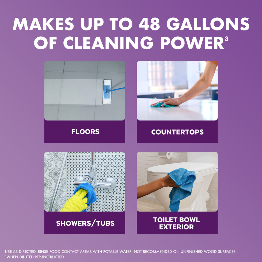 Lysol Multi-Surface Cleaner 2X Concentrated, Pourable Brand New Day Lavender & Cotton Blossom, 48 oz