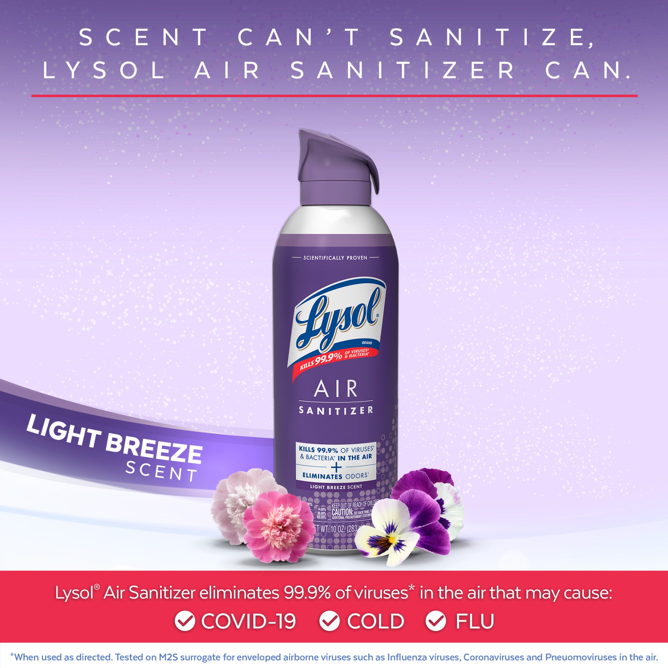 Lysol® Air Sanitizer Spray, For Air Sanitization and Odor Elimination, Light Breeze Scent, 10 Fl. Oz