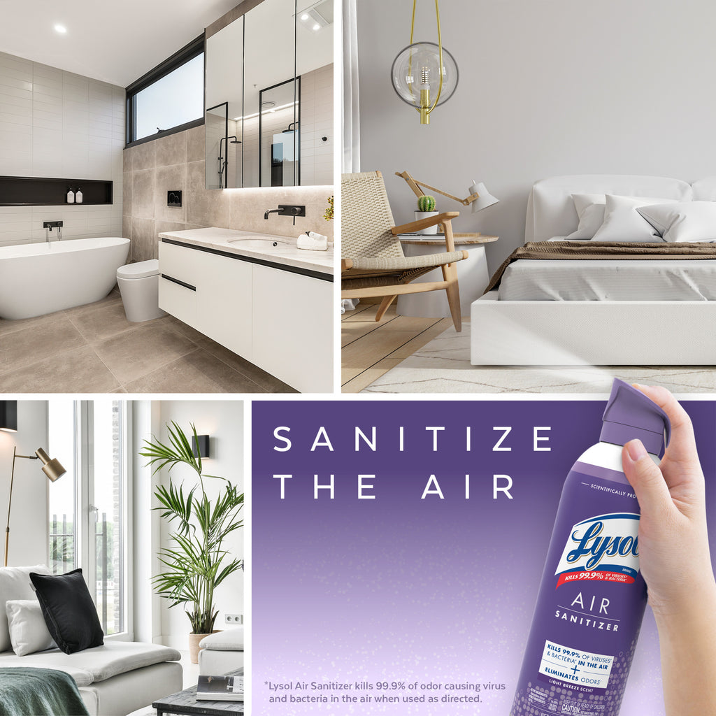 Lysol® Air Sanitizer Spray, For Air Sanitization and Odor Elimination, Light Breeze Scent, 10 Fl. Oz