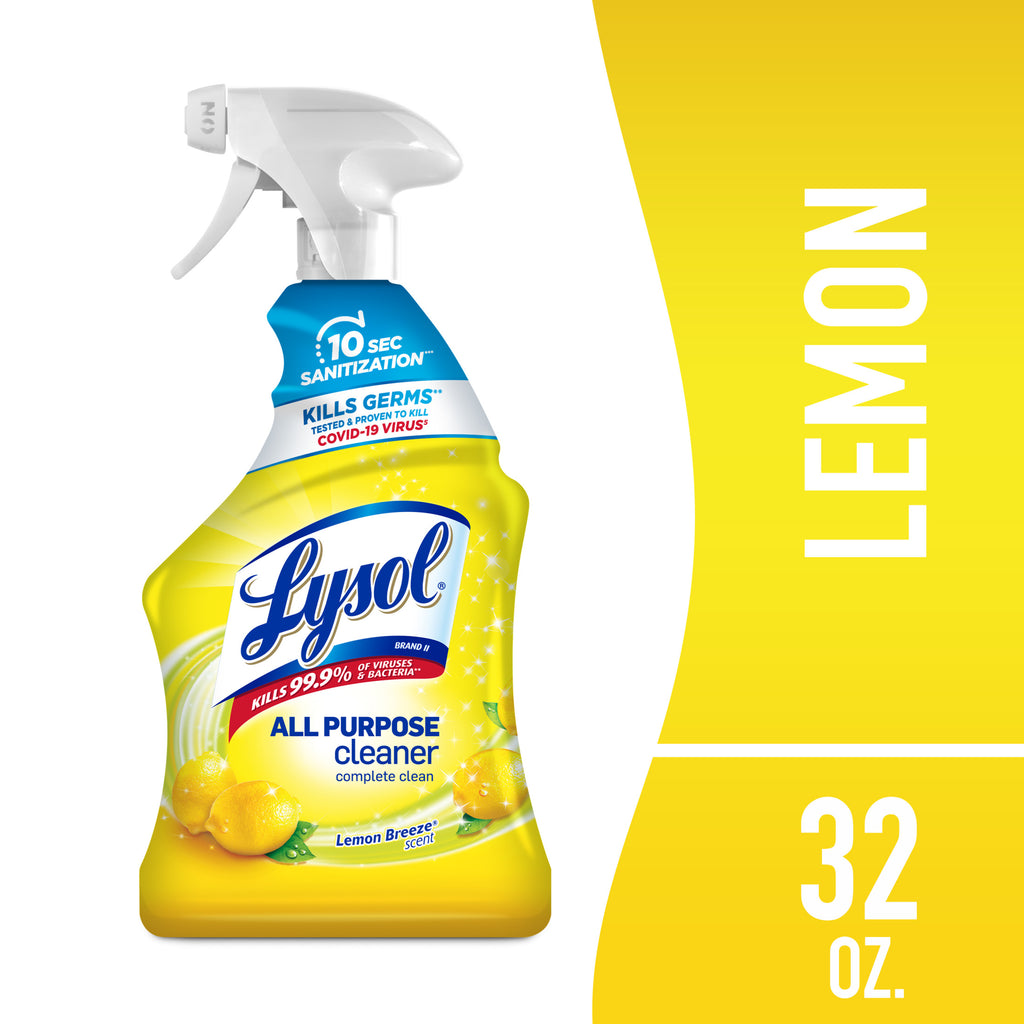Lysol®, All-Purpose Cleaner, Sanitizing and Disinfecting Spray, Lemon Breeze Scent, 32 oz, Bottle