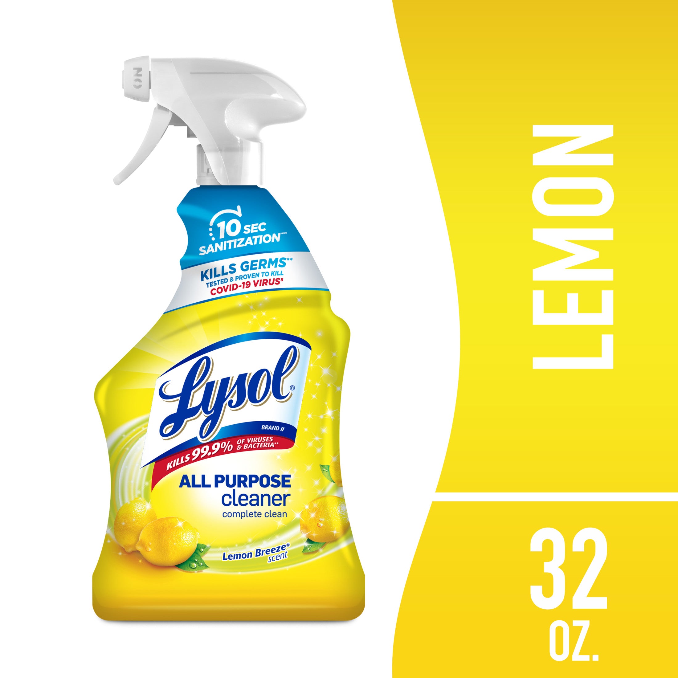Lysol®, All-Purpose Cleaner, Sanitizing and Disinfecting Spray, Lemon Breeze Scent, 32 oz, Bottle