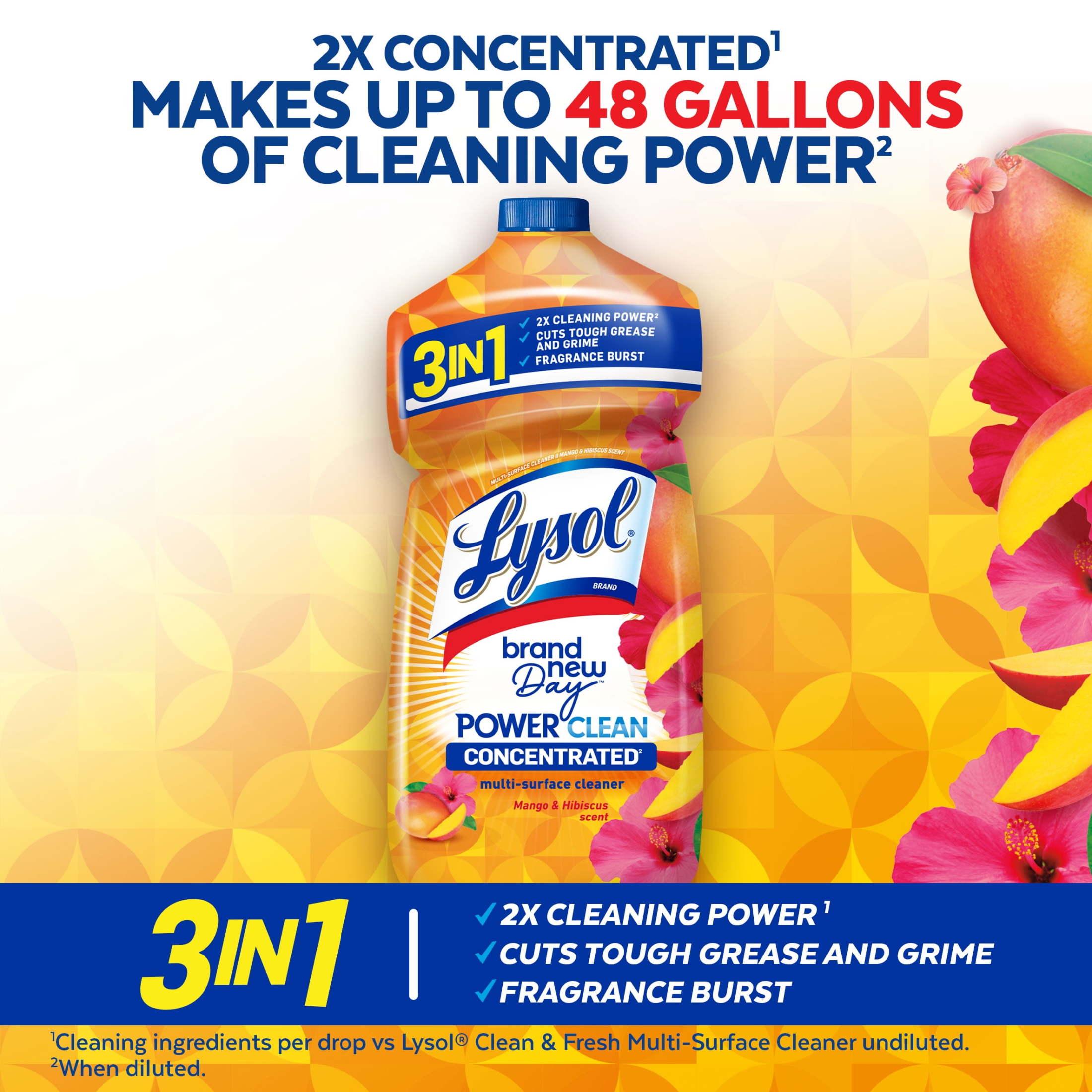 Lysol® Multi-Surface Cleaner - Pourable Brand New Day™ Mango & Hibiscus 9/48 oz.